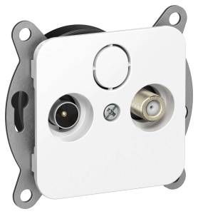 ТВ-розетка TV+SAT проходная IEK Flite FI-AF23-P-K01 белый