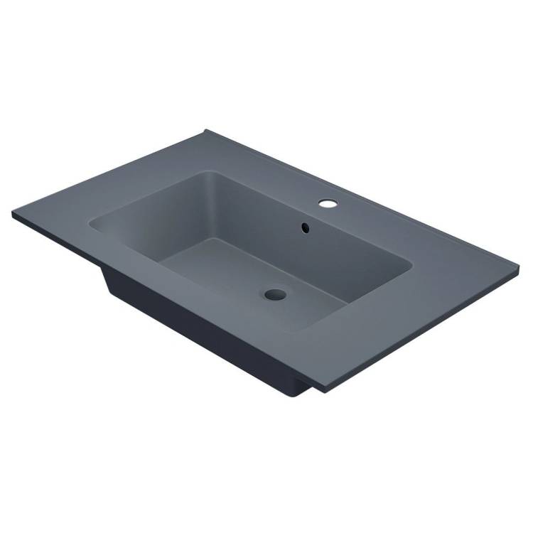 Раковина Uperwood Parma Quartz 291003006 серая матовая, бетон, 76.5x47.5