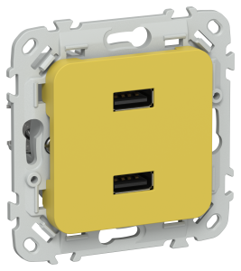 Розетка USB type A+A IEK Flite FI-U21-D31-K44 желтый карри