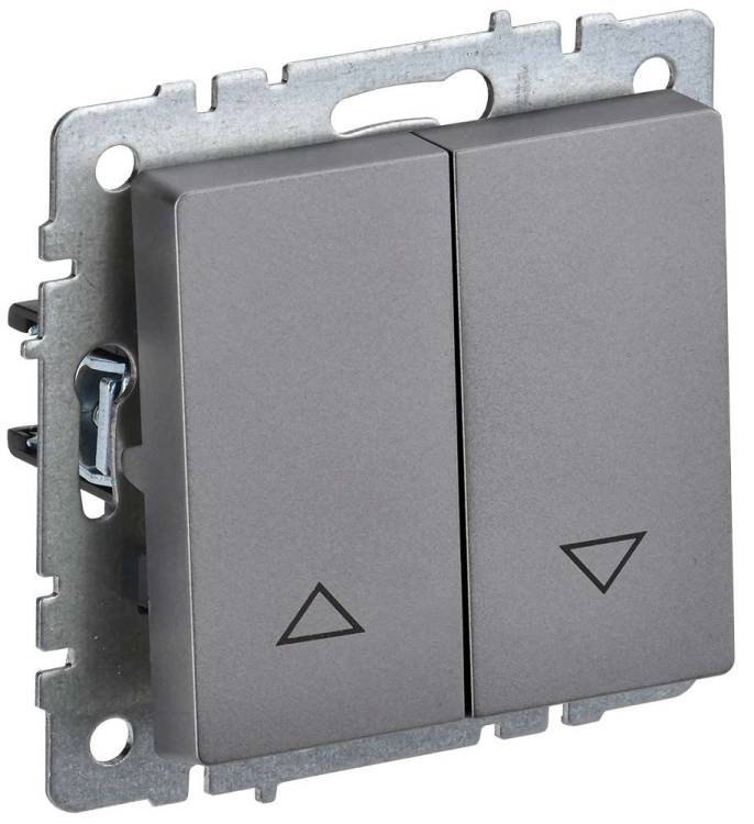 Выключатель жалюзи IEK Brite BR-V15-0-10-K46 сталь