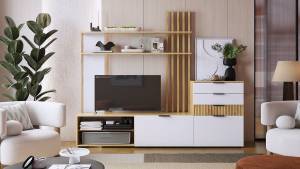 Набор для гостиной Mebelson Бери К3 ГК03Бери.2563 дуб крафт золотой/белое дерево