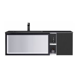Тумба с раковиной Orans BC-9015-1200L 40x120x55 с LED подсветкой, черный глянцевый