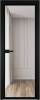 Межкомнатная дверь Profil Doors 1 AV цвет профиля Черный, стекло безопасное 6 мм прозрачное 700x2000