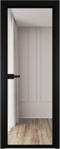 Межкомнатная дверь Profil Doors 1 AV цвет профиля Черный, стекло безопасное 6 мм прозрачное 700x2000