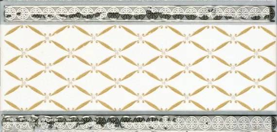 Бордюр Ape Ceramica Noblesse S001228 Cenefa Delis Blanco Silver 20x10