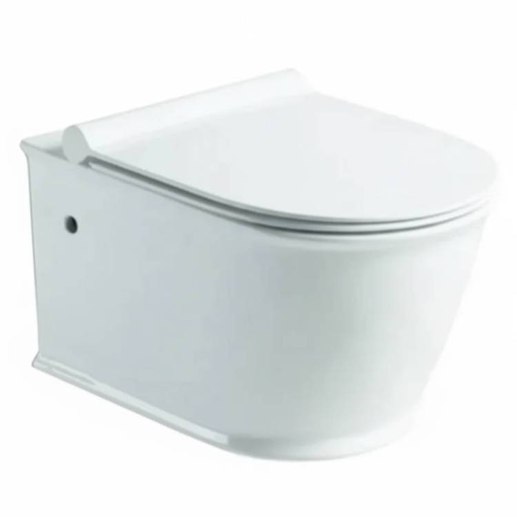 Унитаз подвесной SantiLine SL-5009 безободковый, с крышкой-сиденьем микролифт