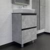 Тумба с раковиной Comforty Эдинбург-60-Н 00-00004763 бетон светлый с черной столешницей, с раковиной COMFORTY 9055RA-50