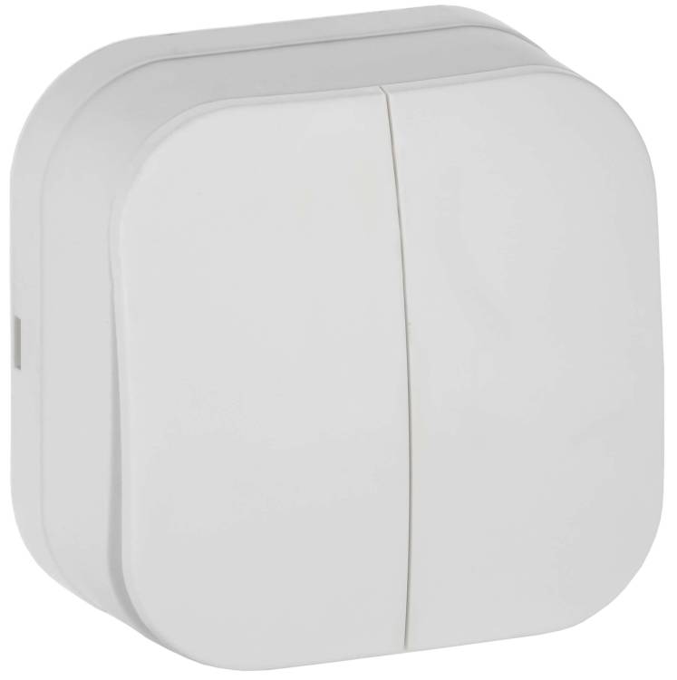 Выключатель 2-клавишный IEK Glory EVH20-K01M-10 белый матовый