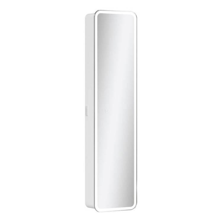 Шкаф-пенал Equil Soldi ppSOLDI40 с подсветкой и розеткой, белый софт, 160x40