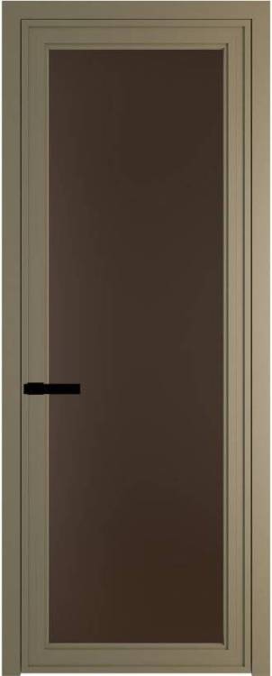 Межкомнатная дверь Profil Doors 1 AGP цвет профиля Шампань, стекло безопасное 6 мм монохром шоколад 700x2000