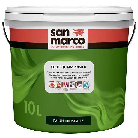 Грунт с кварцем для влажных помещений San Marco ColorQuarz 10 л