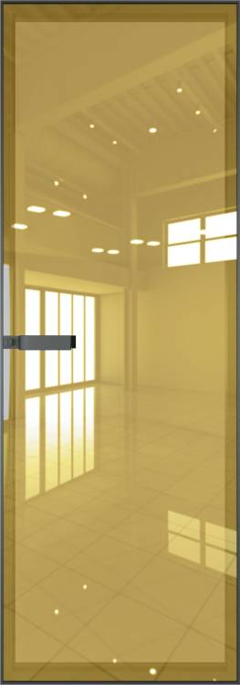 Межкомнатная дверь Profil Doors 1 AGN цвет профиля Серая ночь, стекло безопасное 4 мм золото шпион 700x2000