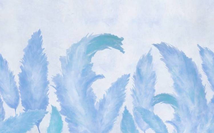 3D Фотообои Artegrafico «Крупные акварельные колосья в синих тонах» NJ-048 акварель