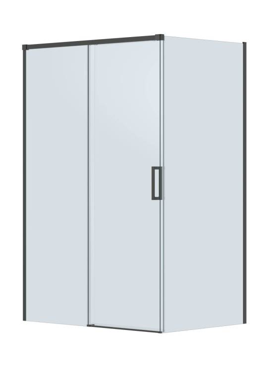 Душевой уголок Cezares PLANE-AH-1-130/90-C-GM профиль оружейная сталь, стекло прозрачное, 130x90x195