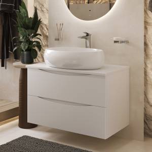 Тумба с раковиной BOND Cube T05805-S58600 белая, 80 см