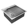 Мойка кухонная Paulmark Kroner-Pro 51 PM705151-BS Брашированная Сталь, 51x51 фото 2