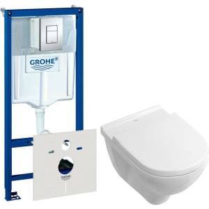 Комплект Унитаз подвесной Villeroy&Boch O.Novo 5660 H101 alpin + Инсталляция Grohe Rapid SL 38775001 4 в 1 с кнопкой