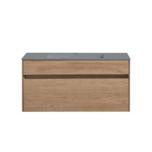 Тумба с раковиной Vincea Chiara VMC-2C100NO Бежевый, серая раковина