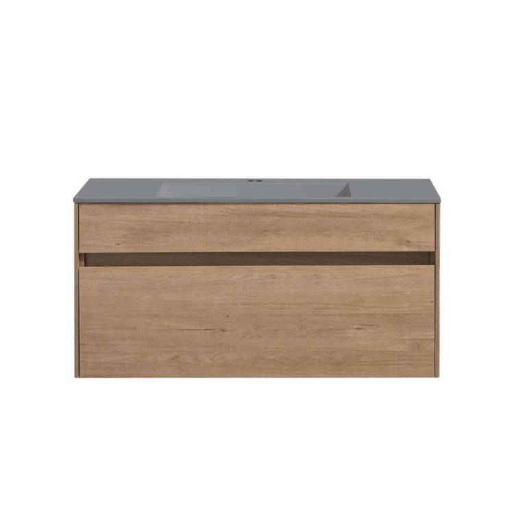 Тумба с раковиной Vincea Chiara VMC-2C100NO Бежевый, серая раковина