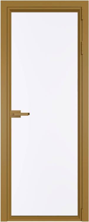 Межкомнатная дверь Profil Doors 1 AV цвет профиля Золото, стекло безопасное 6 мм монохром белый просветленный 600x2000