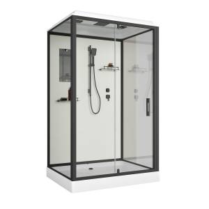 Душевая кабина Niagara Standart ST120/90/15Q/BL корпус черный матовый, стекло прозрачное, 120х90х215