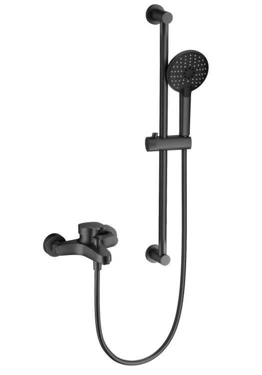 Смеситель для ванны Wonzon & Woghand WW-C2501-BGG с душевым гарнитуром, темный графит