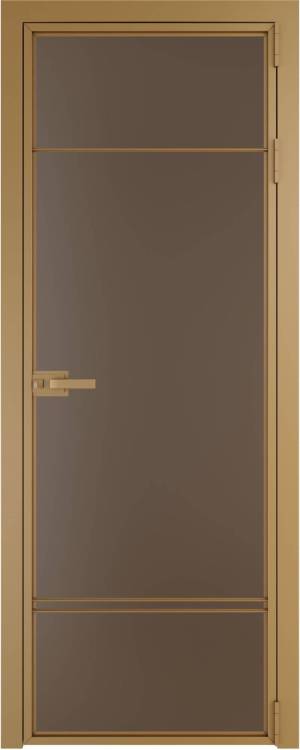 Межкомнатная дверь Profil Doors 4 AX цвет профиля Золото, стекло безопасное 6 мм монохром гляссе 600x2000