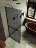 Душевая перегородка MaybahGlass MGD-735-6у 89x195, стекло графит матовый 8 мм, профиль черный фото 3
