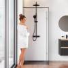 Душевая перегородка Am.Pm X-Joy W94WI-80-F1-BTE 80x195, стекло прозрачное 6 мм, профиль черный фото 3