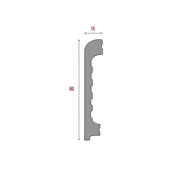 Напольный плинтус ТД Меридиан P2-33-N с тиснением 2400x80x15