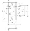Петля дверная без врезки Rucetti RFH-100x75x2.5 SG Матовое золото фото 2