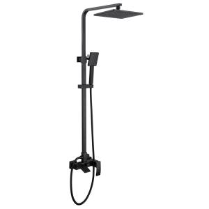 Душевая стойка Abber Wasserfall AF8616B с изливом, черная матовая