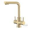 Смеситель для кухни Oulin OL-8021 Matt Gold с подключением к фильтру