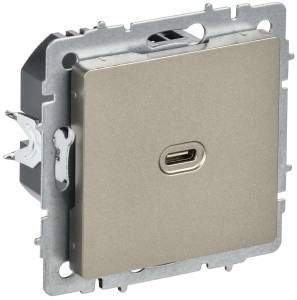 Розетка USB type C IEK Brite BR-U13-065-K37 шампань