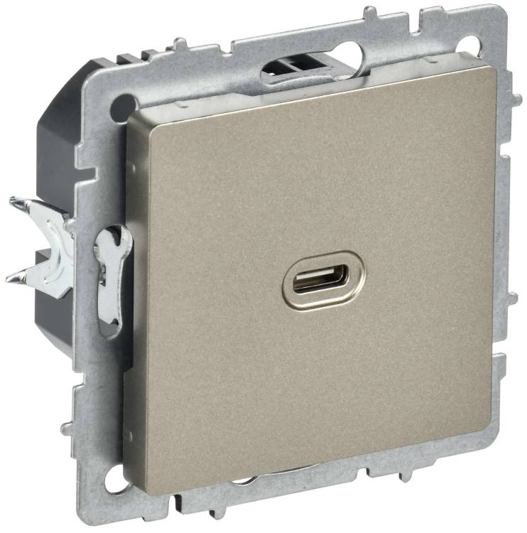 Розетка USB type C IEK Brite BR-U13-065-K37 шампань