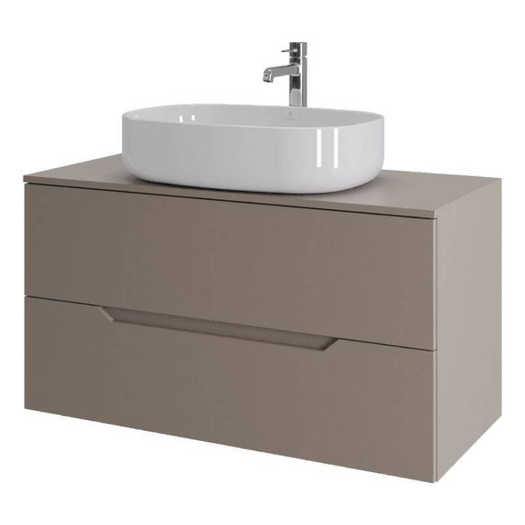 Тумба с раковиной Orange Line Li-100TuLMDF+B04-600W латте матовый, 100 см