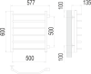 Полотенцесушитель Terminus Виктория П6 50x60 бп500, водяной фото 3