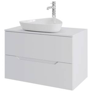 Тумба с раковиной Orange Line Li-80TuwMDF+B07-500W белая матовая, 80.5 см