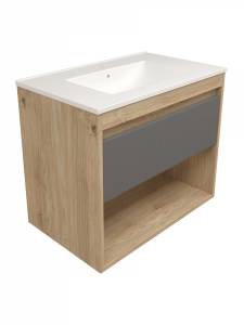 Фасад для тумбы Watersense Nancy W01754 графит, 75 см