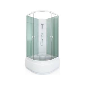 Душевая кабина Arcus Style S-02 90x90x195, задние стекла - белые матовые