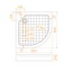 Поддон для душа RGW SMC 57350499-01 Четверть круга, 90x140 фото 8