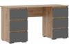 Стол письменный Woodville Элла ПС 02 586709 серый графит 0162/дуб крафт золото 142x50x73