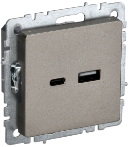 Розетка USB type A+C IEK Brite BR-U22-018-K37 шампань