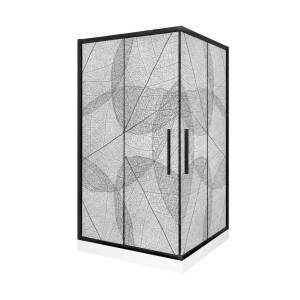 Душевой уголок AvaCan KB80MT профиль черный, стекло матовое, 90x90x195