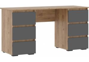 Стол письменный Woodville Элла ПС 02 586709 серый графит 0162/дуб крафт золото 142x50x73