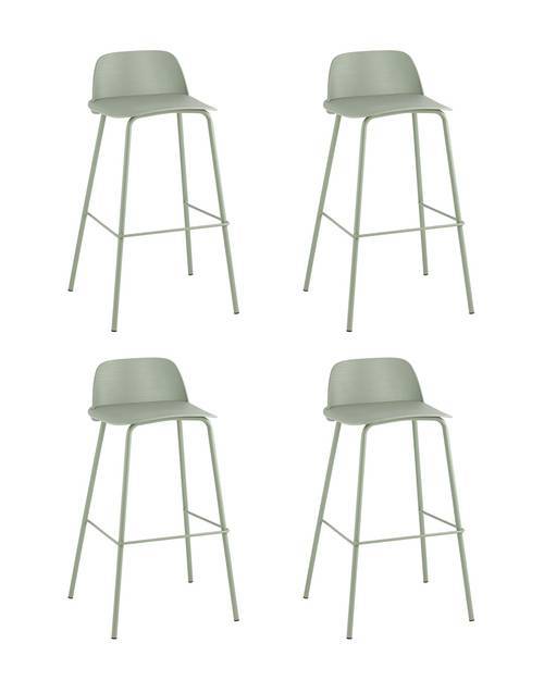 Набор из 4 барных стульев Stool Group Mist 8063T 75 greyish green 70077 X4 серо-зеленый
