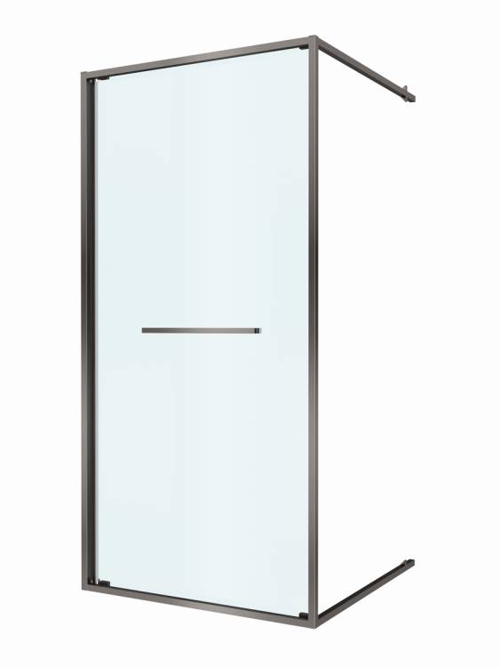 Душевая дверь в нишу Cezares LUX-B-FS-1-100-C-GM профиль оружейная сталь, стекло прозрачное, 100x195