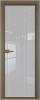 Межкомнатная дверь Profil Doors 1 AV цвет профиля Шампань, стекло безопасное 6 мм страйп 700x2000