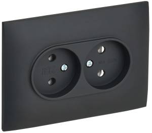 Розетка 2-местная IEK Skandy SK-R20-10-K53-F графит