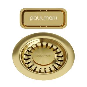 Слив Paulmark PM6024-LG с овальным переливом, светлое золото